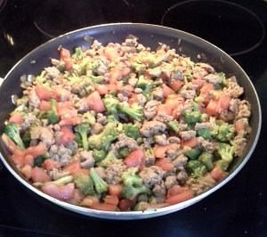 Ground Turkey with broccoli and pasta
